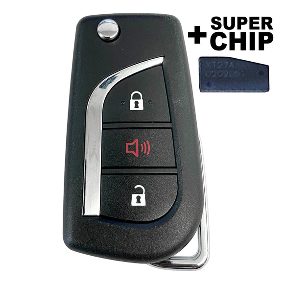 Toyota RAV4 3 Button Flip Key 2019-2023 For GQ4-73T (w/ Super Chip) | Aftermarket