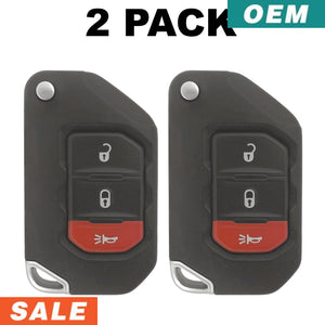 Jeep Gladiator Wrangler 2018-2022 Oem 3 Button Flip Key Oht1130261 (2 Pack)