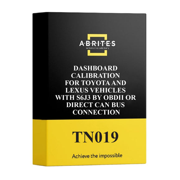 ABRITES TN019 - Dashboard Calibration for Toyota and Lexus SJ63 by OBDII / Direct CAN Bus